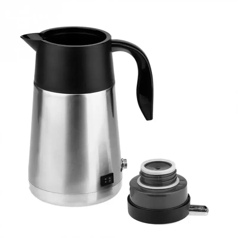 12/24V 1200ml  Car Kettle Stainless Steel Electric Heating Cup Boiling water Bottle Car Truck Kettle Water Heater for Travel