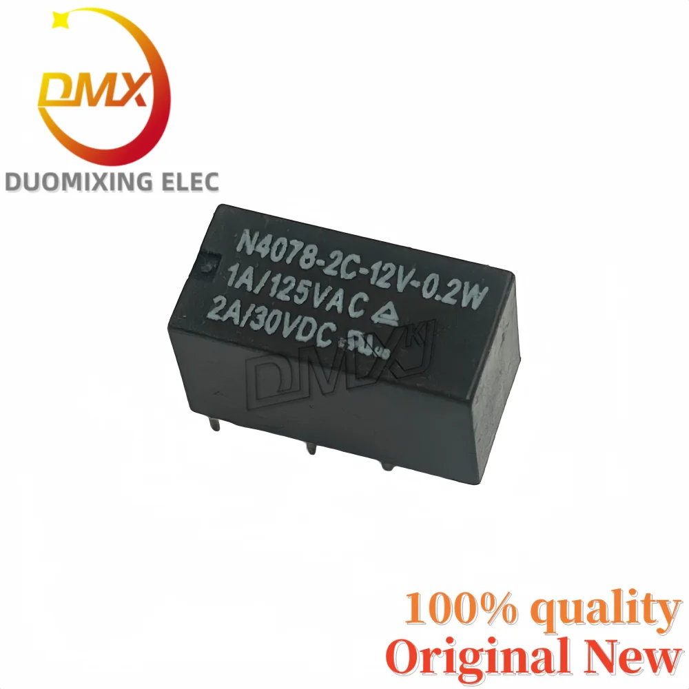 10PCS/LOT 100% New N4078-2C-12V-0.2W Signal Relay 8-Pin 1A/125VAC 2A/30VDC