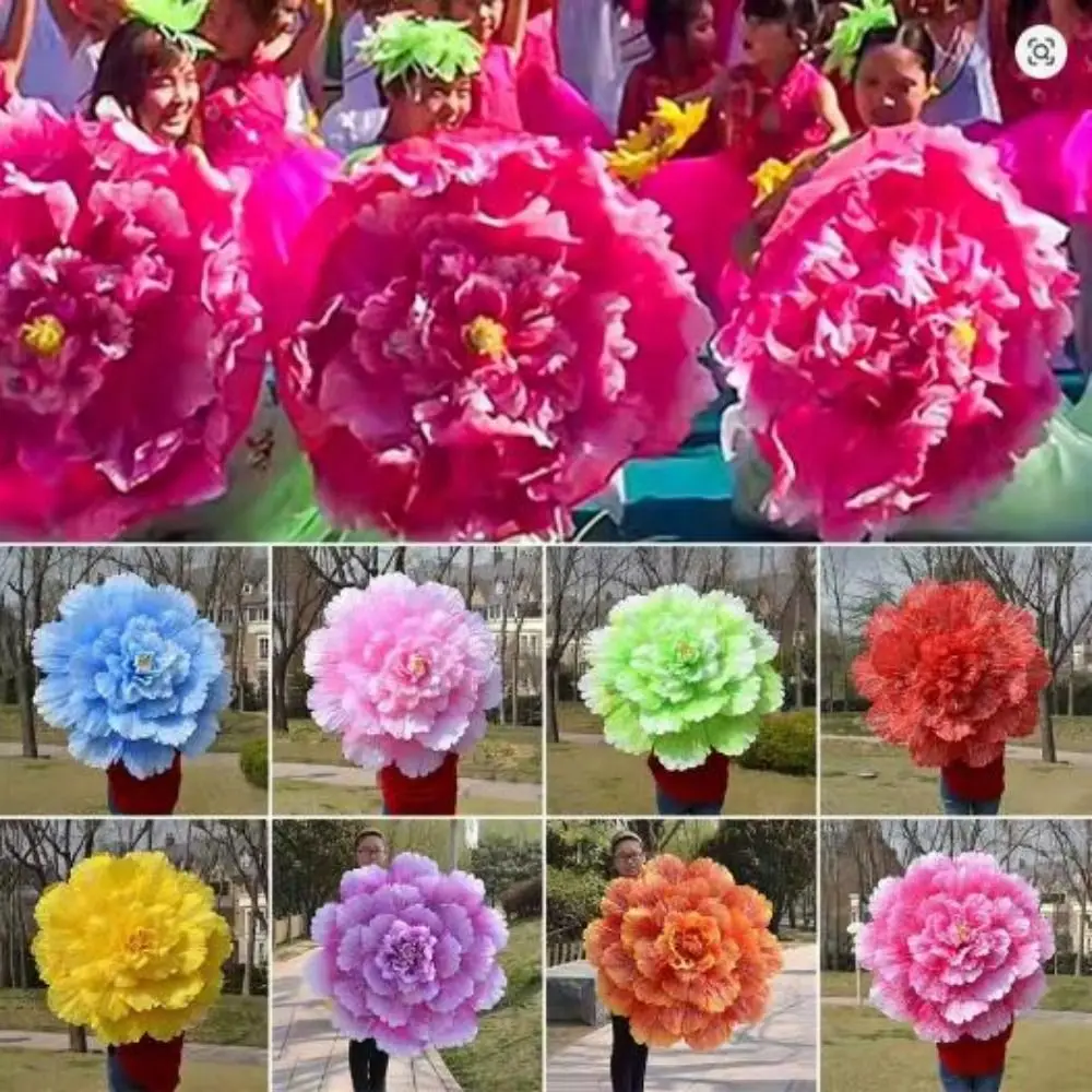High Quality Hand held Peony Dance Performance Props 30/40/50cm DIY Handmade Dance Props Flower Dance Simulation Flowers