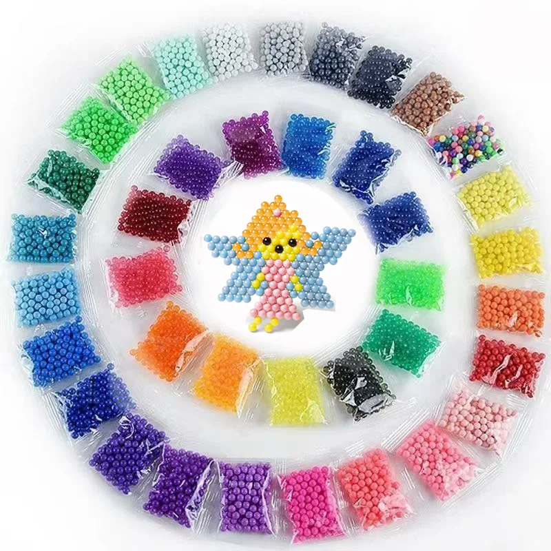 300pcs DIY Water Spray Beads 36 Colors Refill Beads Puzzle Crystal Set Ball Game 3D Handmade Magic Toy for Children Manualidades