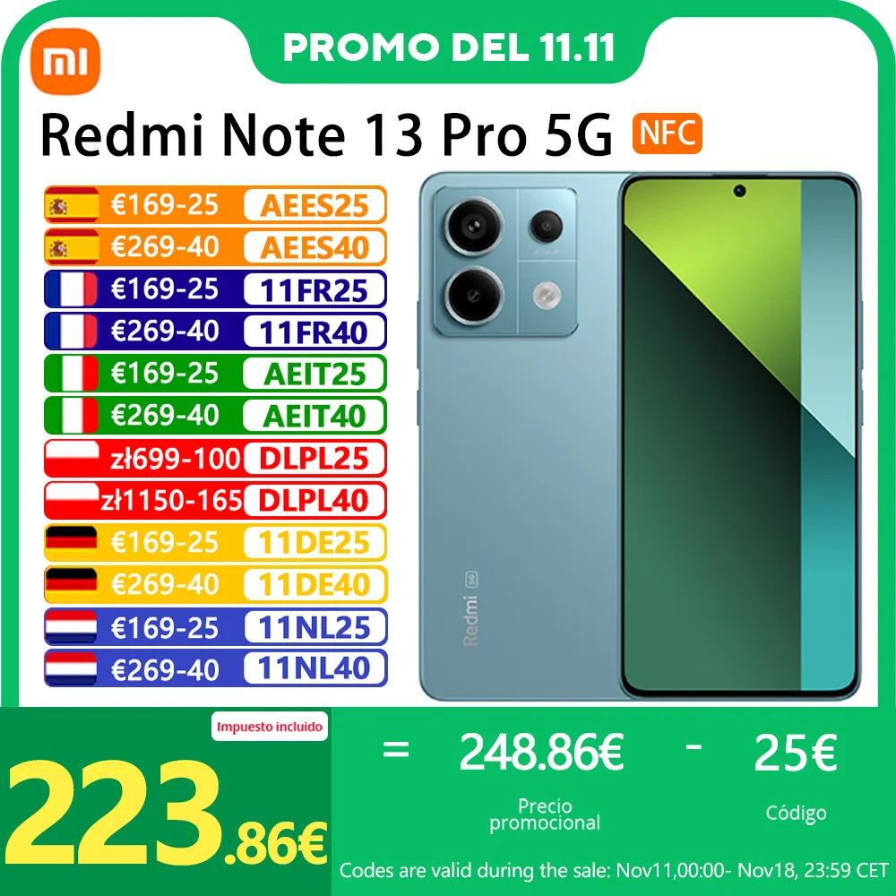 Xiaomi Redmi Note 13 Pro 5G Smartphones NFC Snapdragon 7s Gen 2 120 HZ AMOLED screen 200MP camera 67 W charging 5100 mAh battery local warranty, global version