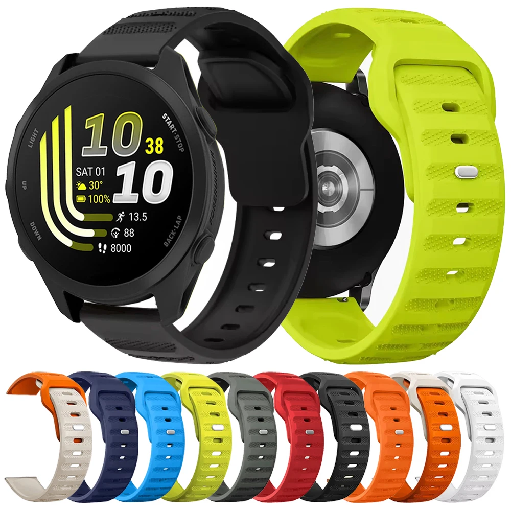 Correa deportiva de silicona de 20mm y 22mm para Garmin Forerunner 70, 170, 570, 265, 255, 245 Music/Vivoactive 6, 5, 3, Venu 4, 3, 2 sq