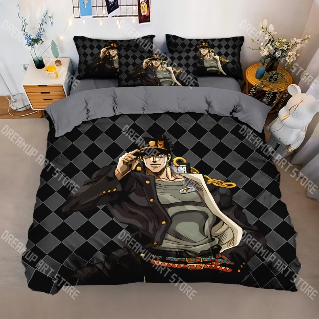 3D Printed JoJos Bizarre Anime Adventure Jotaro Bedding Set for Boys Girls Duvet Cover Twin Queen King Full Single Double Sizes