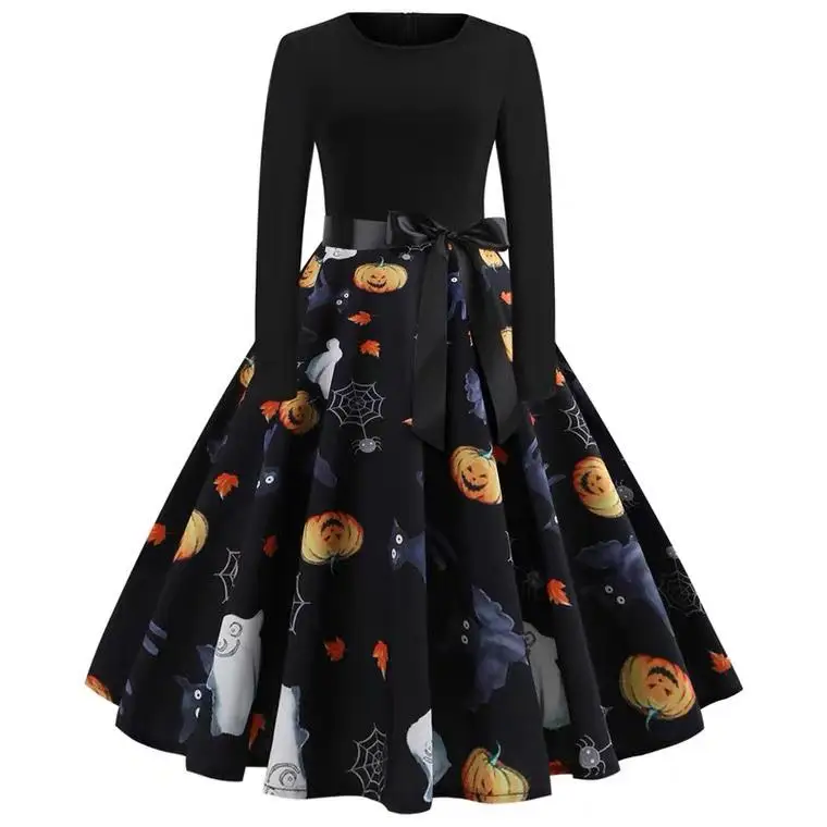 Fantaisie citrouille loween Costume Vintage femme Par Dr t-quarts Sve Polyester Ciwalk printemps