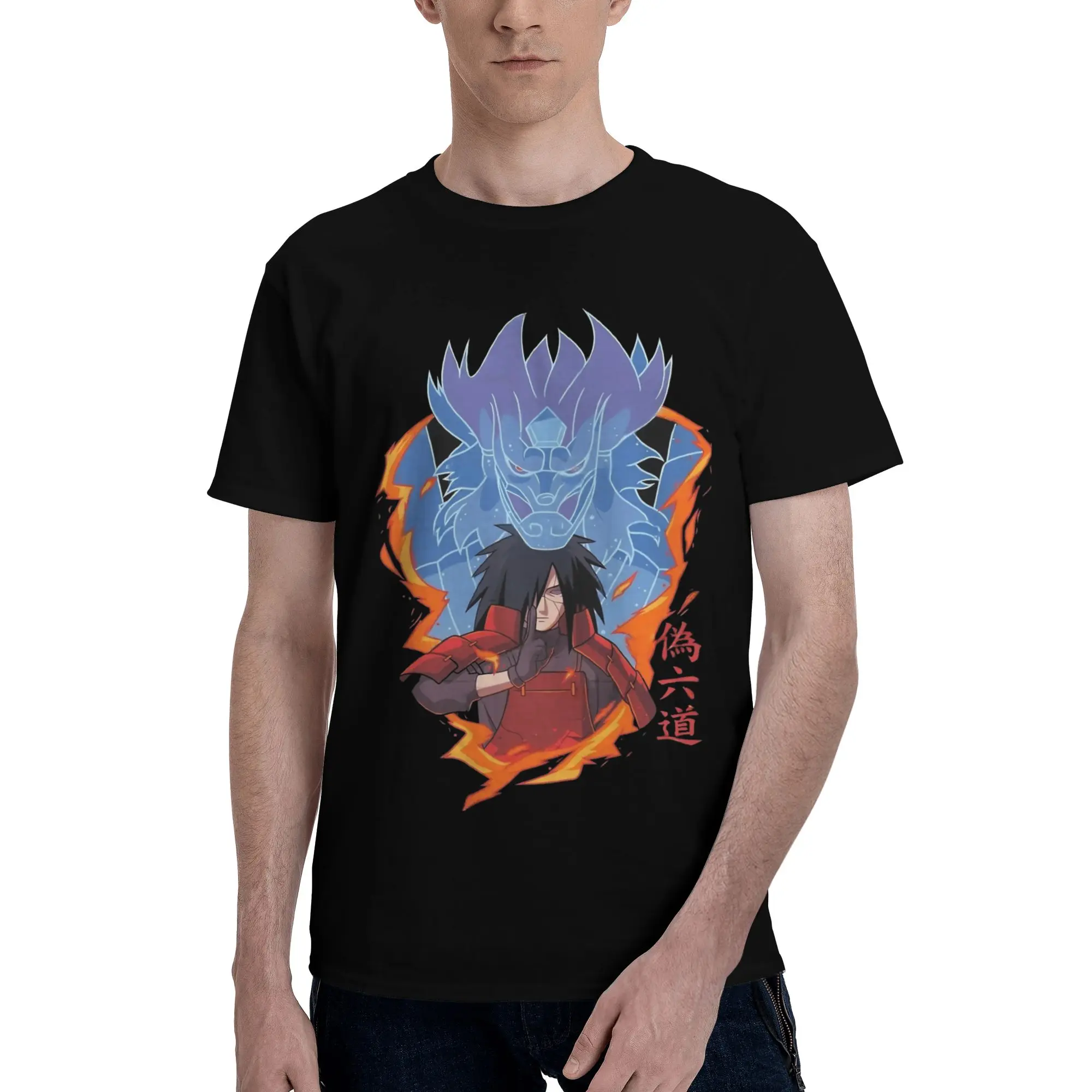 

Bandai Naruto Men's T-Shirt Clothes Anime And Manga Cool Tee Shirt Short Sleeve fugees 100% Cotton