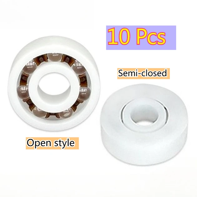 10PCS 608 Plastic Bearing 8*22*7, Open/Semi-Closed Optional, Plastic-Coated POM Bearing, Suitable for Children's and Pet Toys