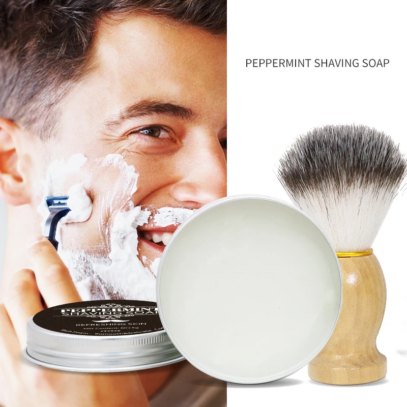 Sabonete de barbear masculino com espuma em alumínio, Suave Rico, Não Estimulante, Sabonete Artesanal, Barbear Suave, Creme de Barba, 60g