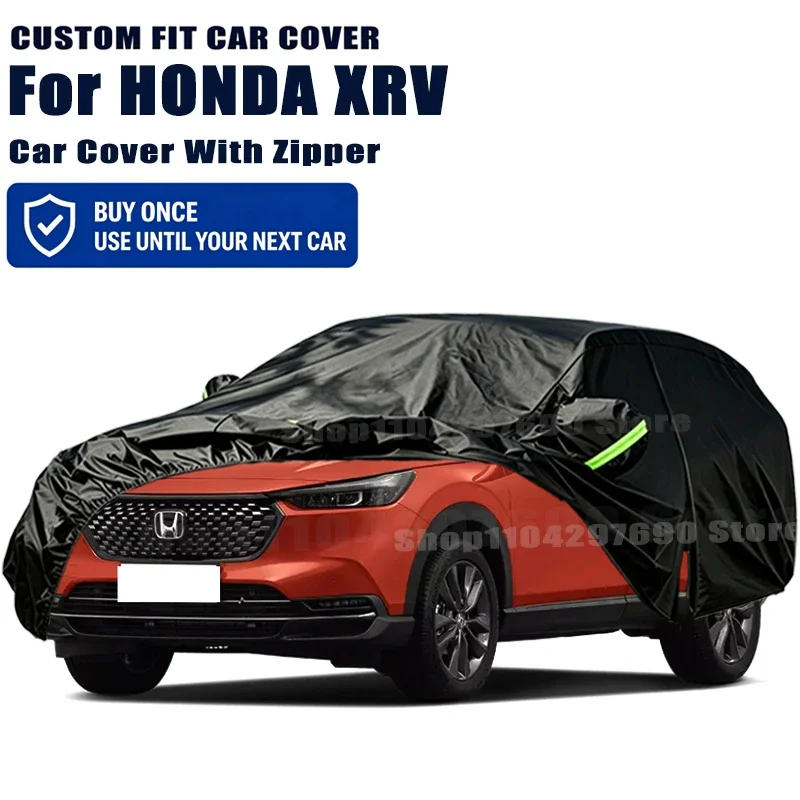 For HONDA XRV Outdoor Full Car Cover With Zipper Snow Cover Sunshade Waterproof Dustproof Exterior Protection