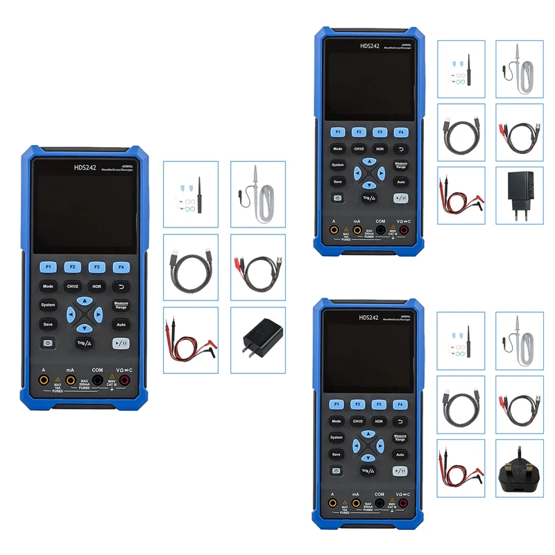 GTBL HDS242 3.5 Inch Oscilloscope Multimeter Waveform Generator 2CH 40Mhz 4 1/2 Digit Handheld Digital