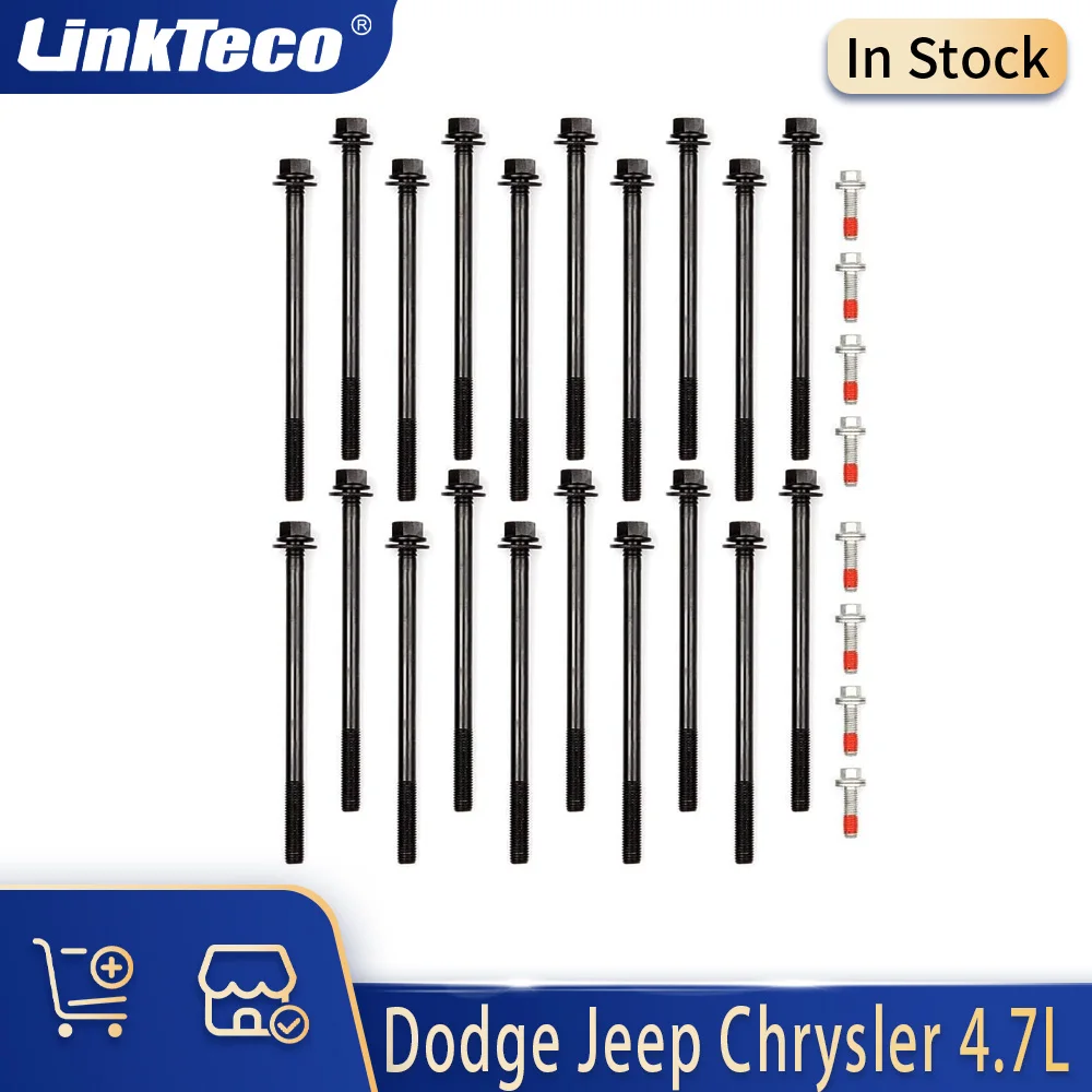 Engine Part Cylinder Head Bolt Set Fit 4.7 L V8 Gas EVA EVC For Jeep Mitsubishi Dodge Dakota Durango Ram 1500 4.7L 99-09 ES71129