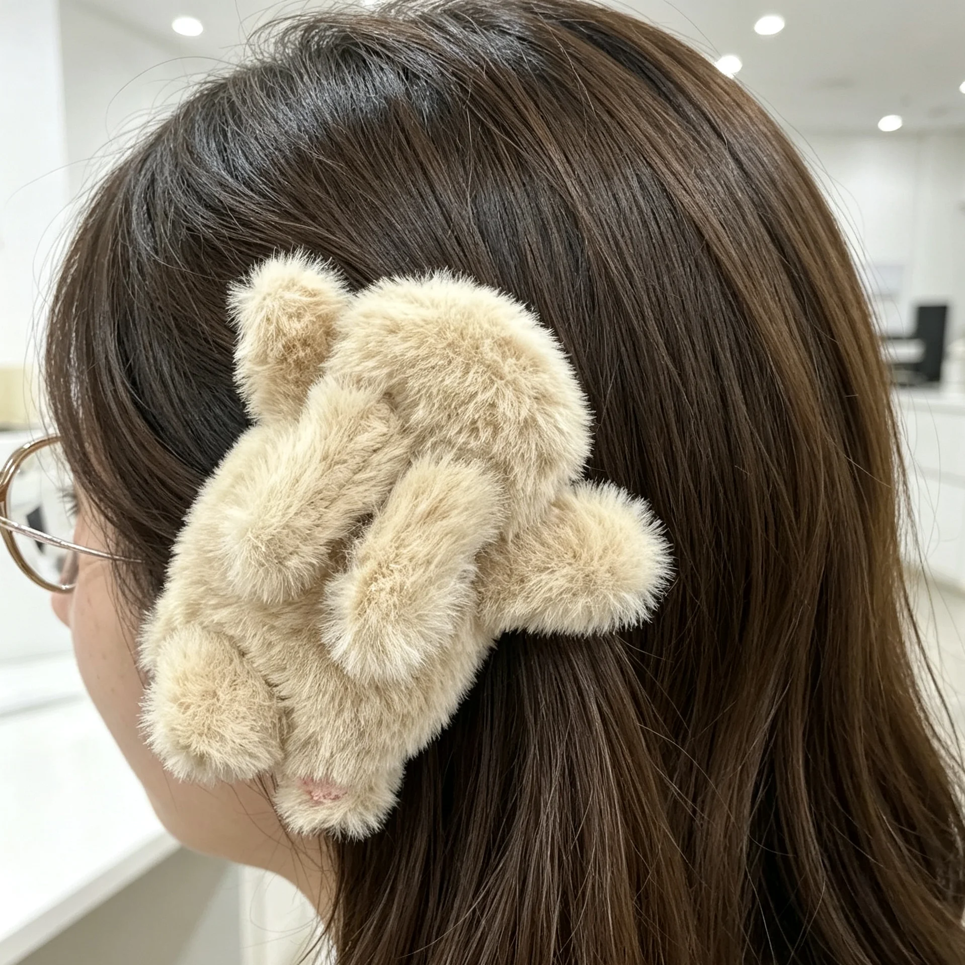 Ins Fluffy Bunny Hair Clip Cute 3D Plush Lop Rabbit Haipins Animal Side Bang Barrettes Hairclips Women Hair Accessories Headwear