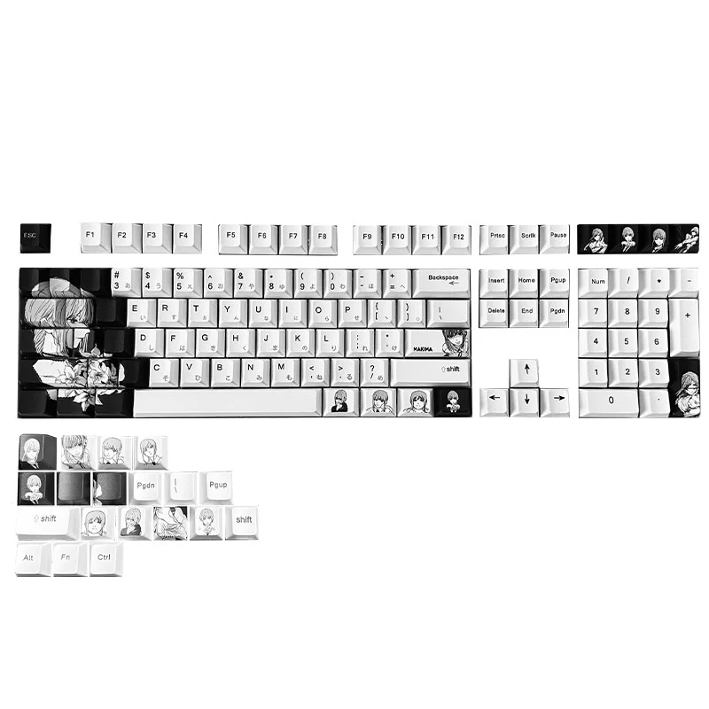 Makima Chainsaw Man Theme PBT Sublimation Keycap Compatible with Wooting60 and Other Small Series Keypads Keycaps