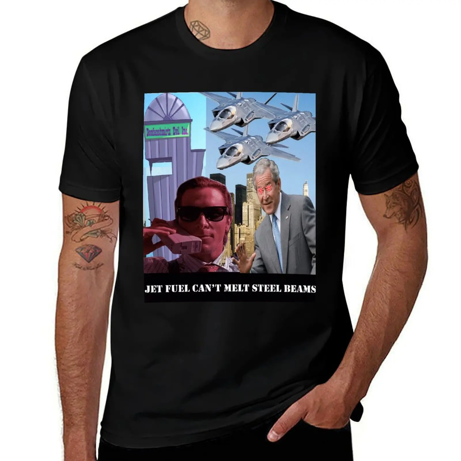 Jet Fuel Can't Melt Steel Beams T-Shirt heavyweights oversized graphic tee mens graphic t-shirts