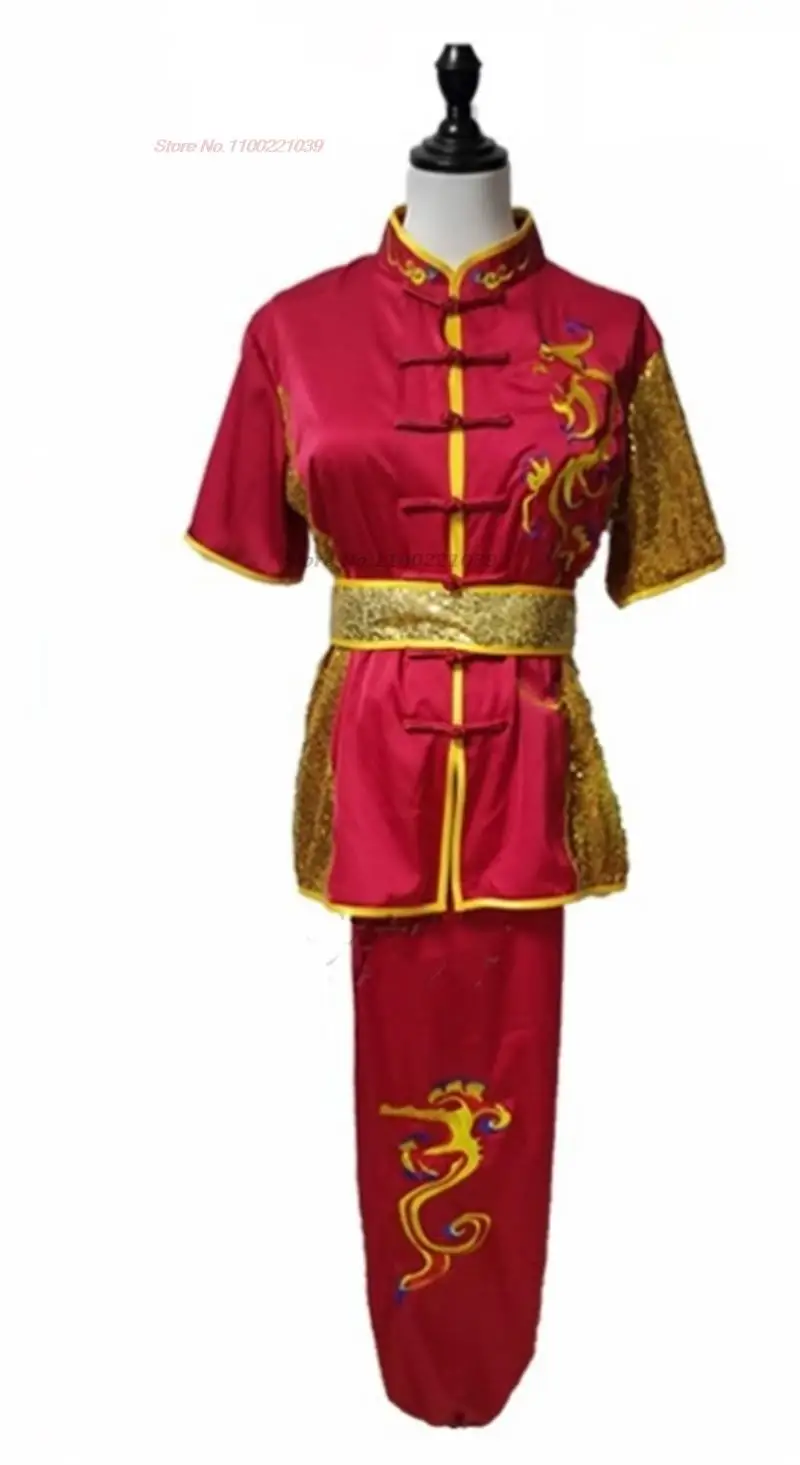 2024 chinese traditional dragon embroidery tai chi wushu clothing martial arts suit kung fu uniform wing chun shaolin kungfu set