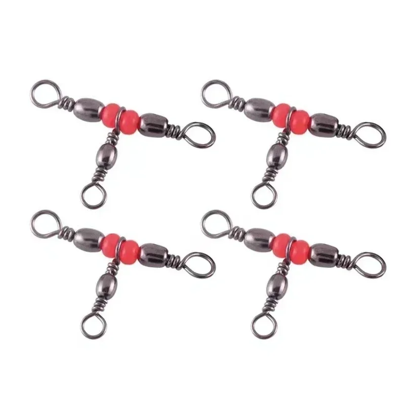 40/120 pieces red bead splitter eight-figure ring Japanese new three-prong swivel fishing tool