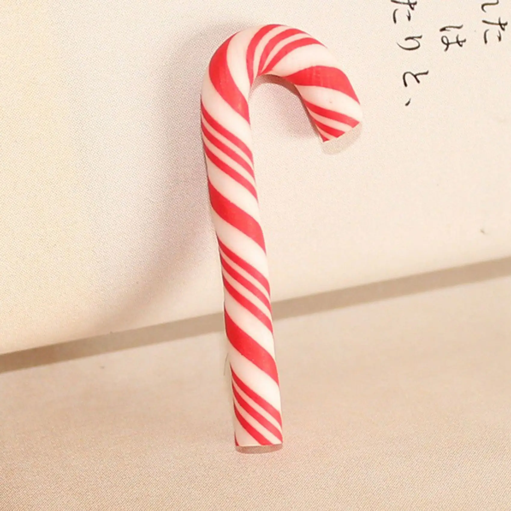 Cerâmica macia Christmas Candy Cane, vermelho, acessórios de jóias, decoração para casa, ano novo, 10pcs