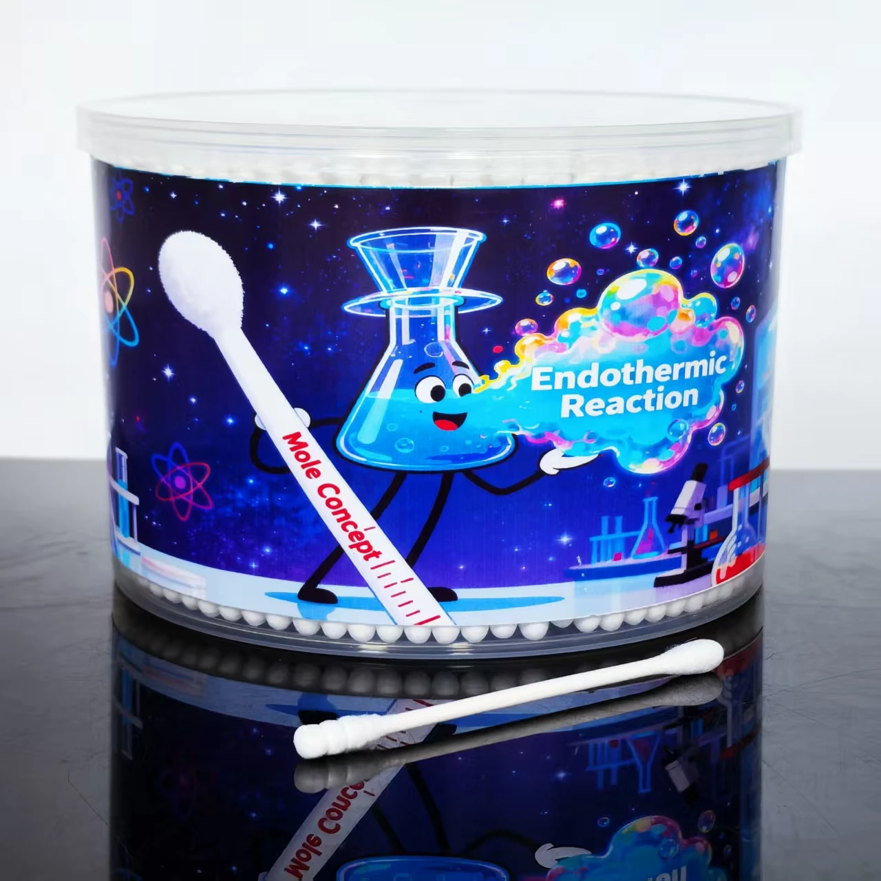 500 قطعة/1000 قطعة مسحات قطنية لزجاجة التجربة الكيميائية ، مسحات قطنية مزدوجة الأطراف ، مسحات قطنية هدية للمهرجانات