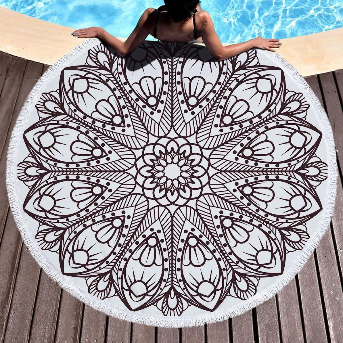 

Quicksand Newest Summer Beach Towel Shawl Fast Drying Swimming Gym Camping Big Round Towel Yoga 3D All Over Printed Beach Towel