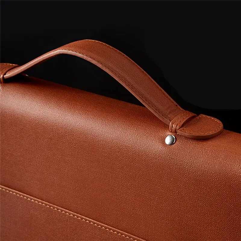 A75K Zippered Portfolio Organizer, Leather Padfolio Binder, Professional Business Binder, Organizer for /Document (Black)