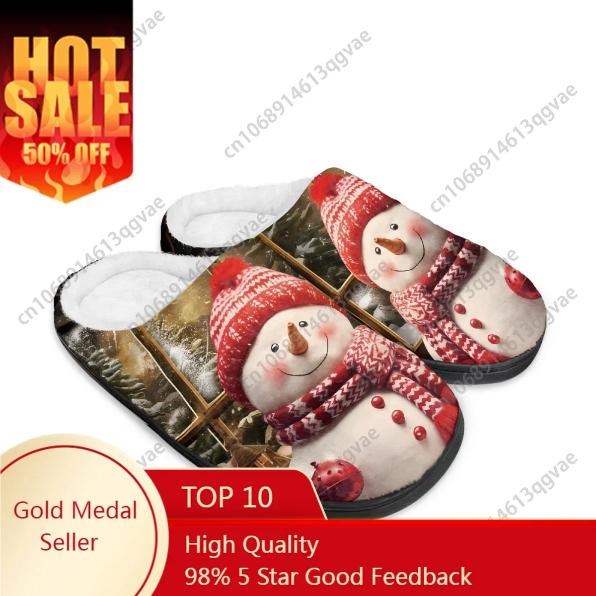 

2025 Christmas New Arrival Fluffy Snowman Home Cotton Slippers Mens Womens Teenager Plush Bedroom Keep Warm Custom Slipper