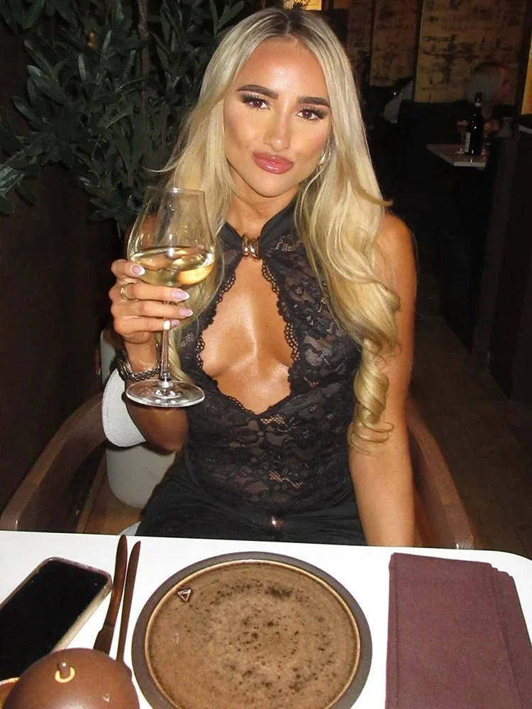 Lace See Through Sexy Jumpsuits Women Rompers Elegant Hollow Out Sleeveless High Waist Ruched Club Party Jumpsuit