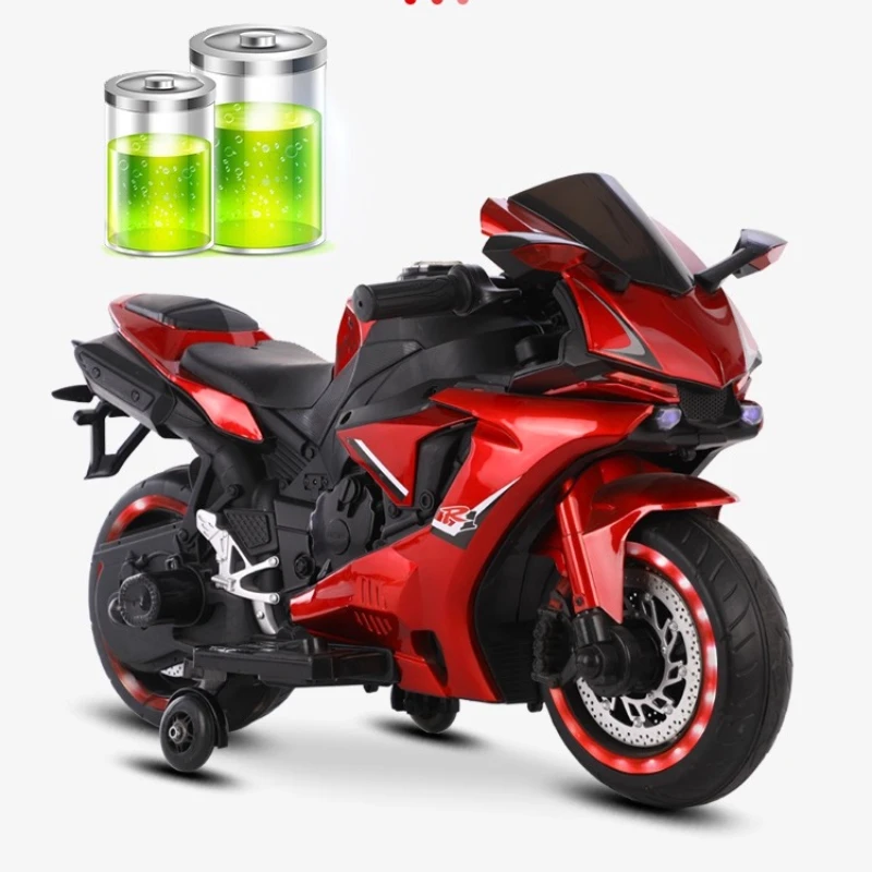 Elektryczny motocykl dla dzieci, zabawka do jazdy dla chłopców i dziewczynek w wieku od 2 do 8 lat, akumulator, muzyka, pedał, mocne koło napędowe.