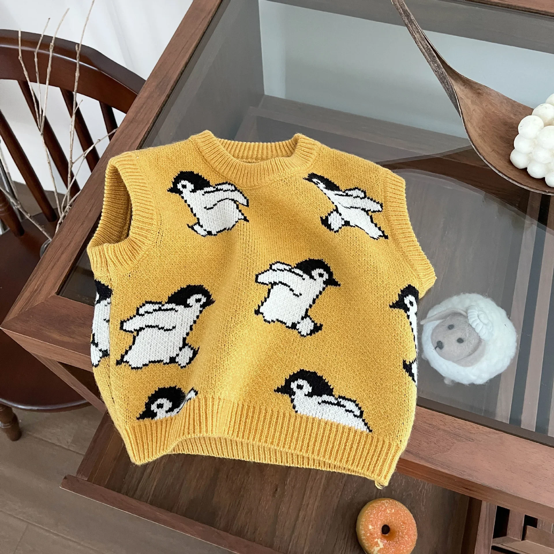 Children Clothing Fashion Casual Korean Style Boys Vest 2024 Autumn and Winter New Boy Baby Cartoon Cute All Match Knitted Vest