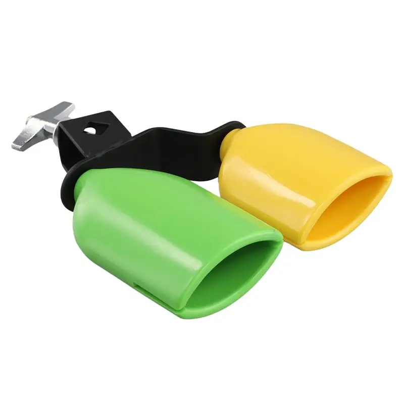 AA67-Double Cowbell Bell Music Drum Cowbell High Low Sound Knocker Drum Percussion Instrument Part Accessories