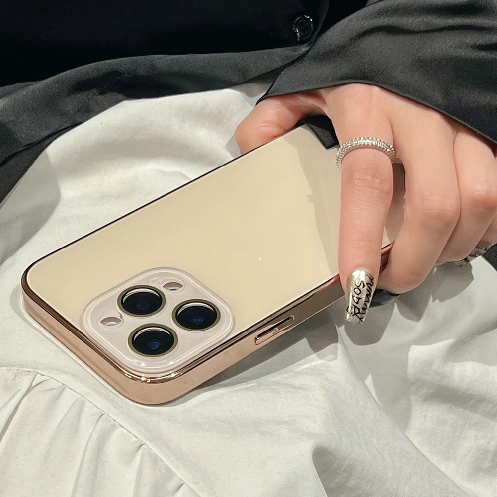 Luxuriöse, glänzende Handyhülle aus Glas für iPhone 18, 17, 15, 16 Pro Max, 14, 13, 12, 11 mit Kameraschutz, stoßfestem Rahmen und harter Schutzhülle. – Detail 9