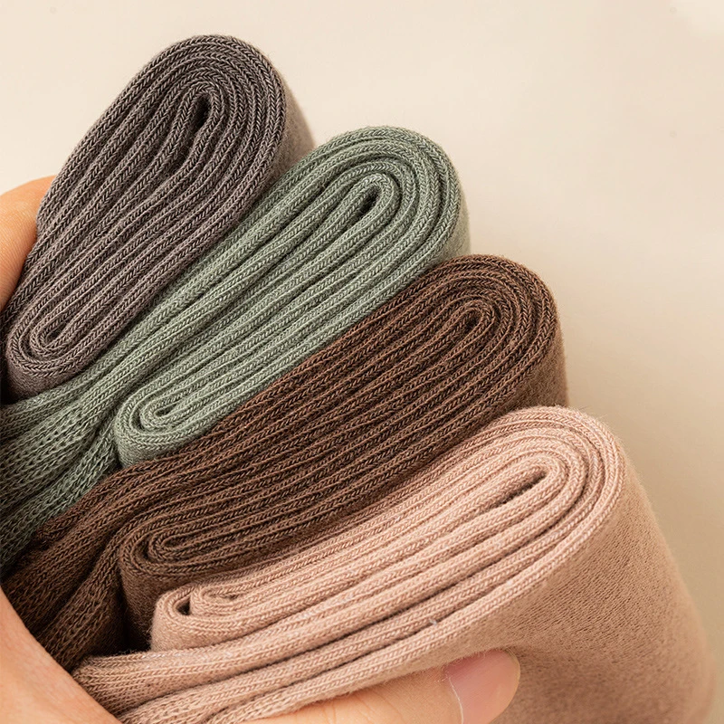 Men\'s Long Cotton Socks Thick Winter Warm Feet Pure Color High Quality Fashion Harajuku Man Couples Women Mid Tub Sock