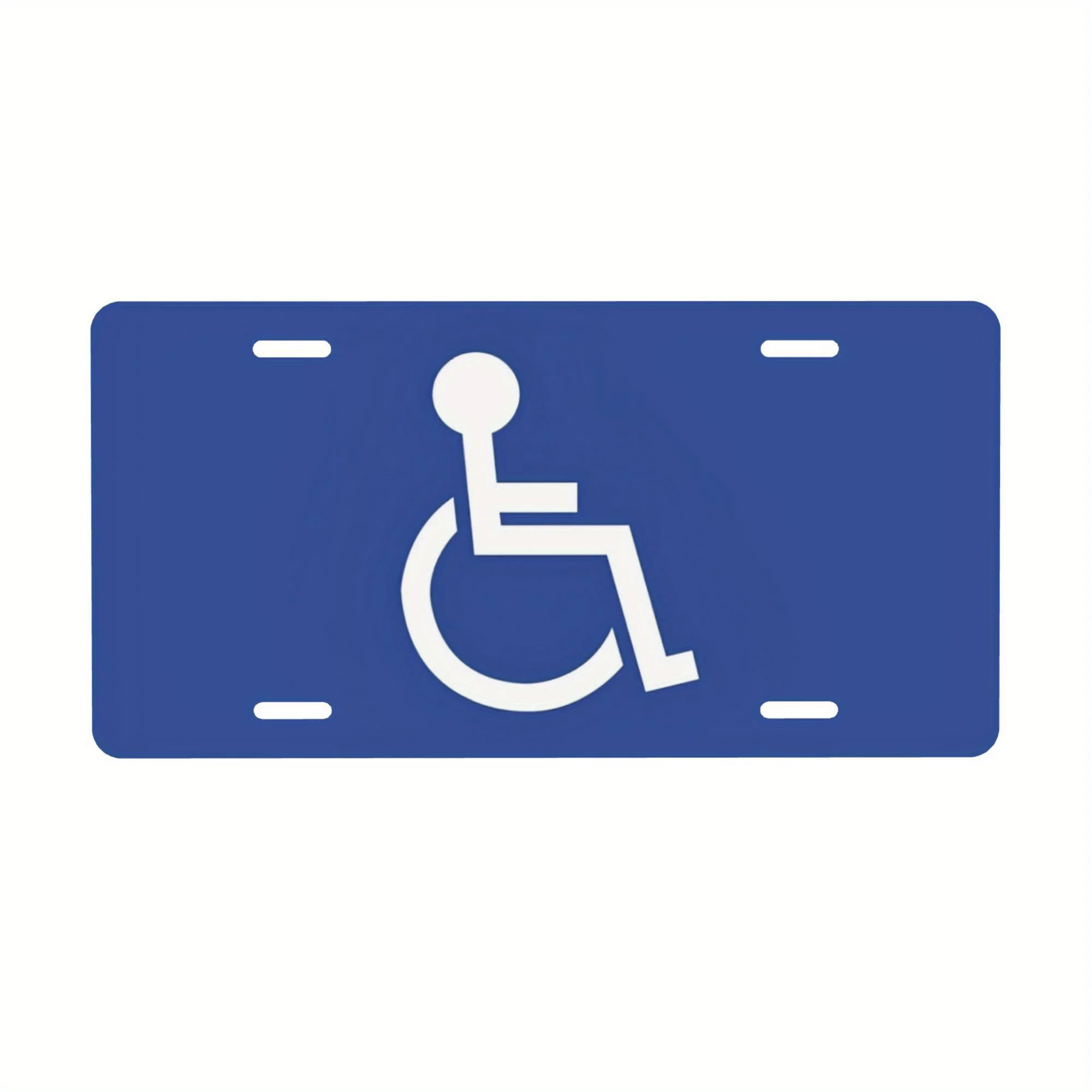 1 Handicap Aluminum Front License Plate | 15.24x30.48cm Polished Metal Standard Edition, Universally Applicable, Easy to Install