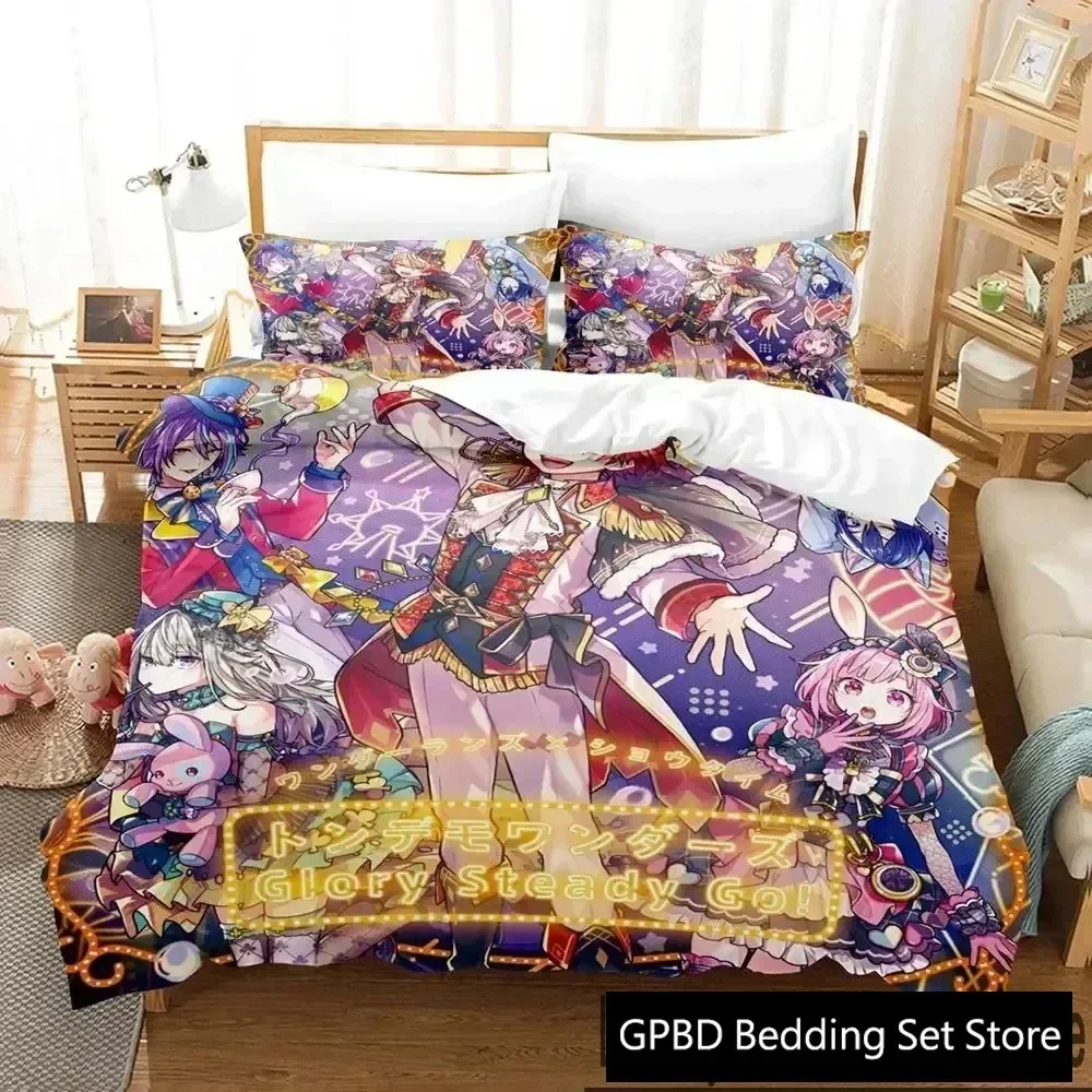 Luxury New 3D Print Wonderlands Showtime Anime Bedding Set Duvet Cover Bed Set Quilt Cover Pillowcase king Queen Size Boys Adult