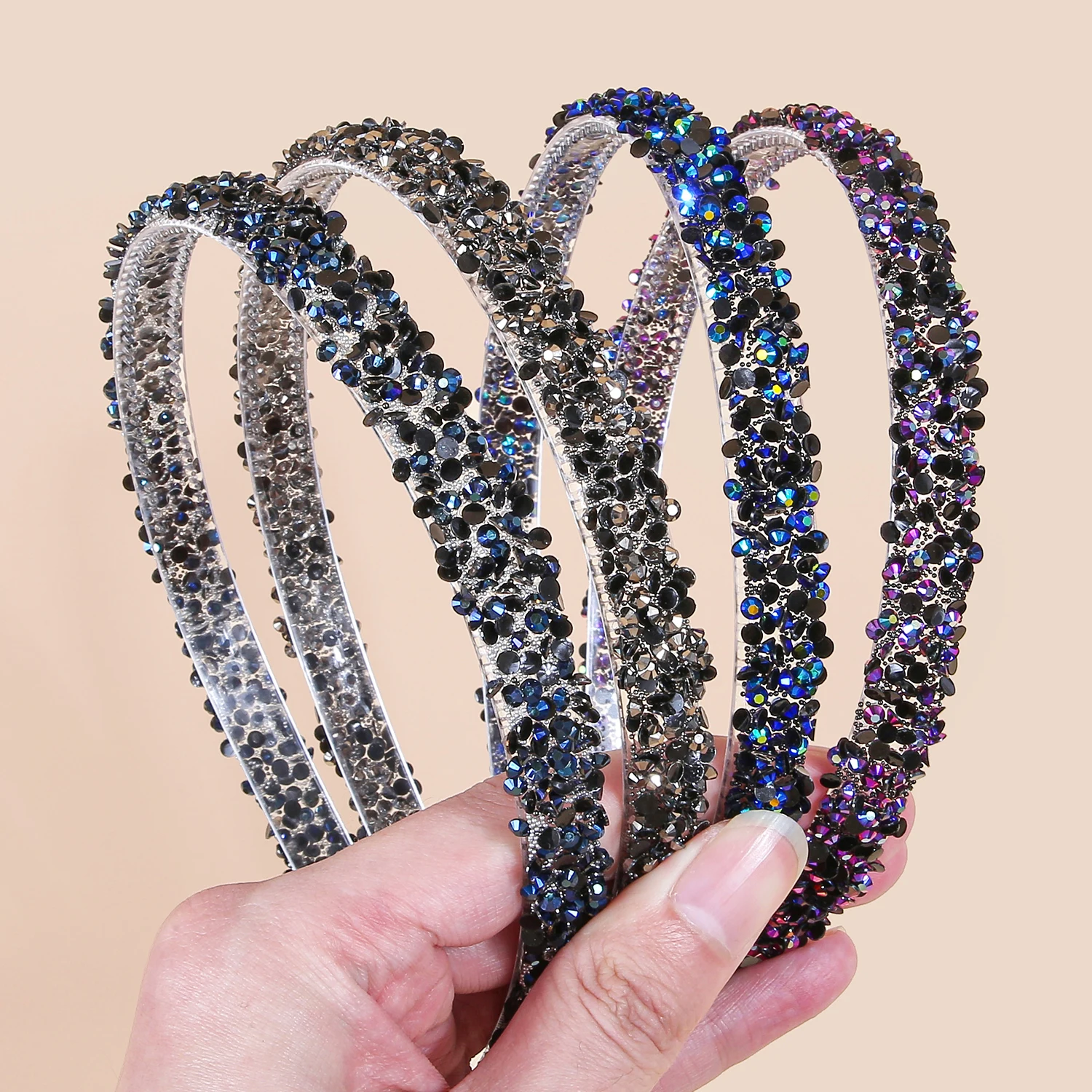 1/4pcs Rhinestone Hair Hoop Fashion Women Headwear Non-slip with Teeth Hairband Shiny Headband Hair Accessories