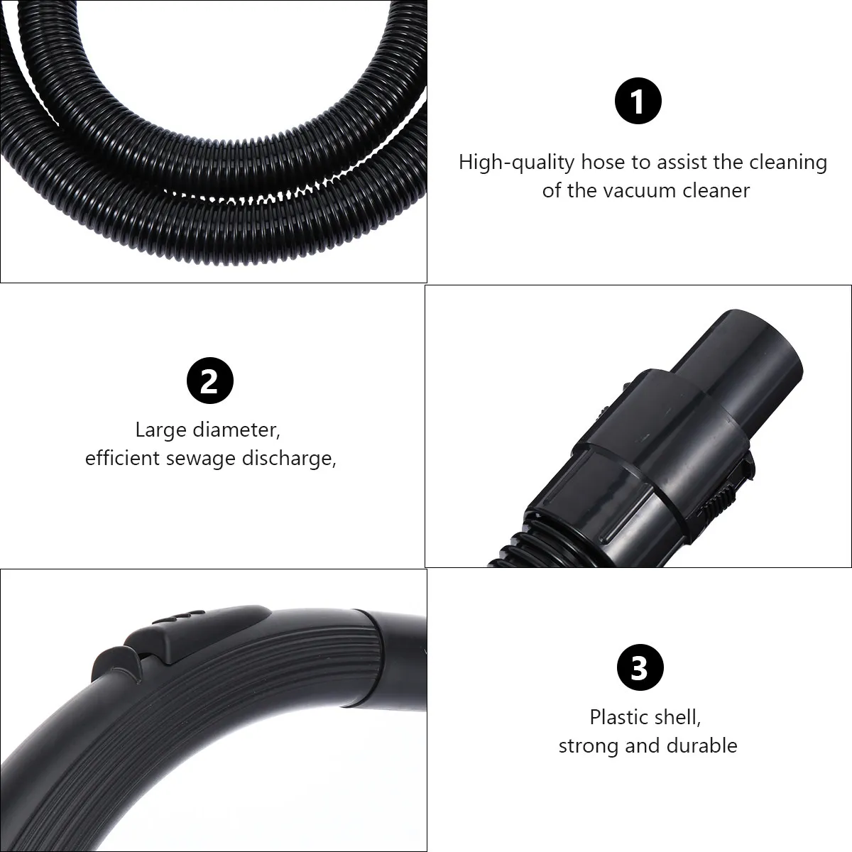 

Shop Vacuum Extension Hose with Universal Adapter for Power Tool Dust Collection System Flexible Reusable Tubing for Home