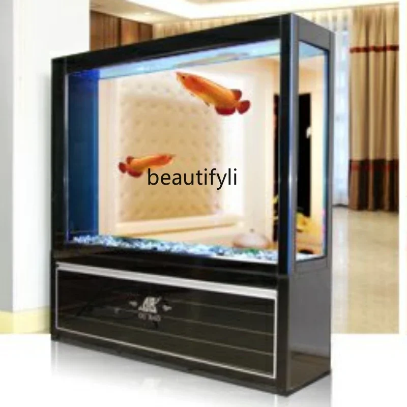 

S Fish Globe Large Screen Hallway Aquarium Household Floor Living Room Bottom Filter Tank