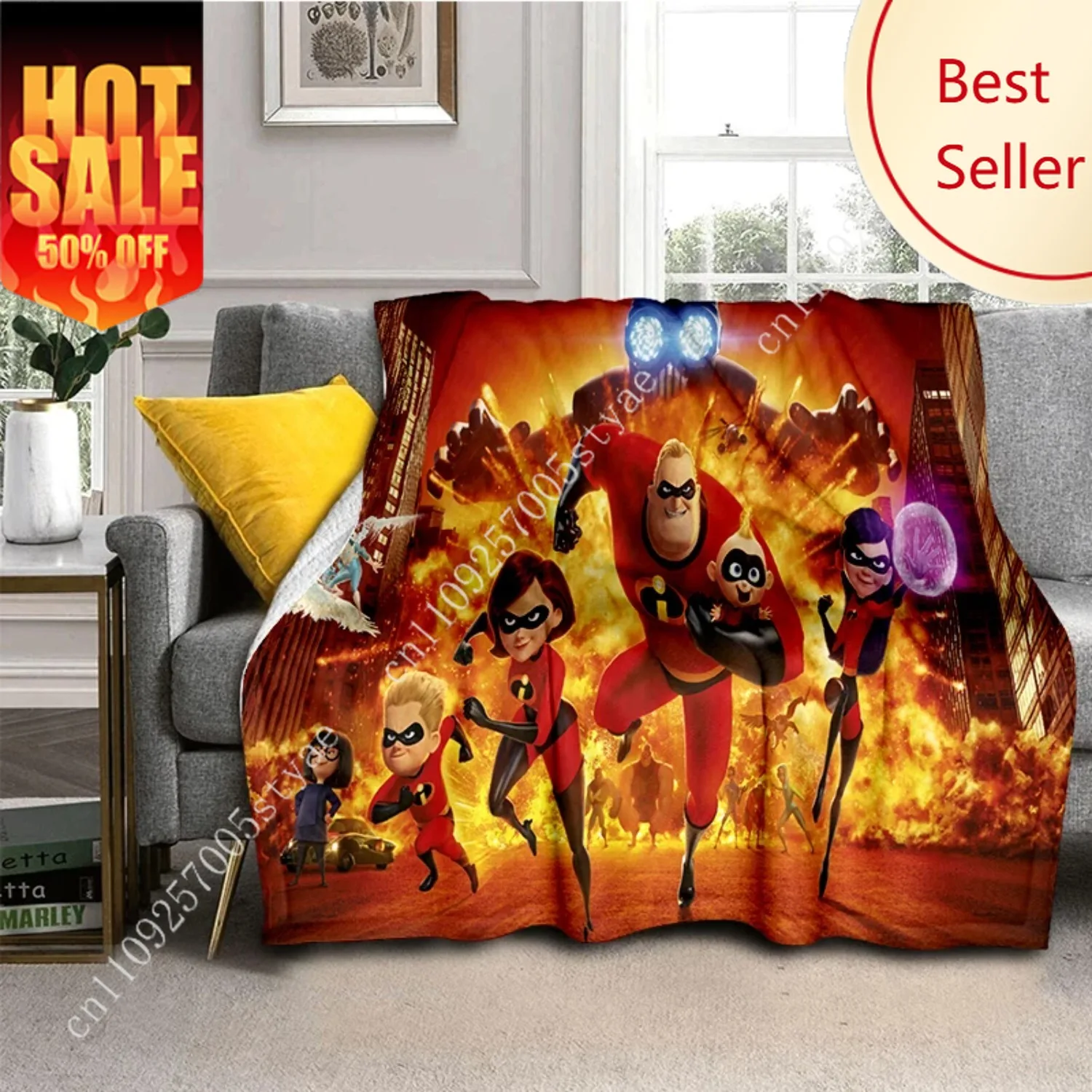 

2026 New Cartoon Disney Incredibles Gift Soft Flannel Blanket,Throw Blanket Comfortable Blanket for Beds Sofa Home Bedroom