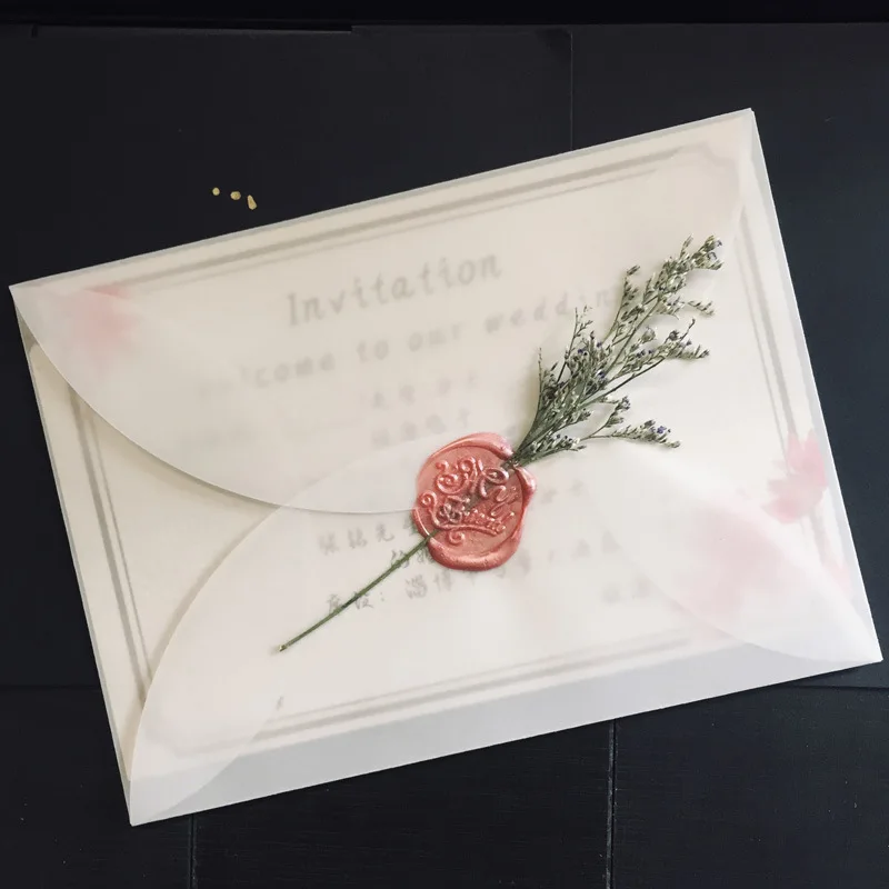 10pcs/lot  Transparent Envelope Vintage Letter Envelopes Translucent  Paper Envelope Blank Small for Wedding Invitation