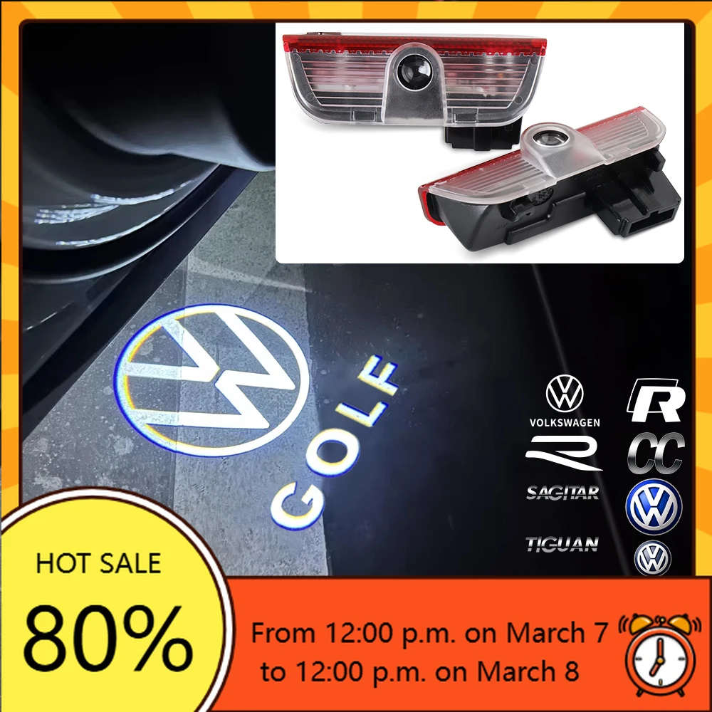 

Для VW Volkswagen Jetta MK5 Golf 2 шт. светодиодные лампы для дверей автомобиля, лампы для проектора для Volkswagen VW Touareg Tiguan 2010-2020 Golf