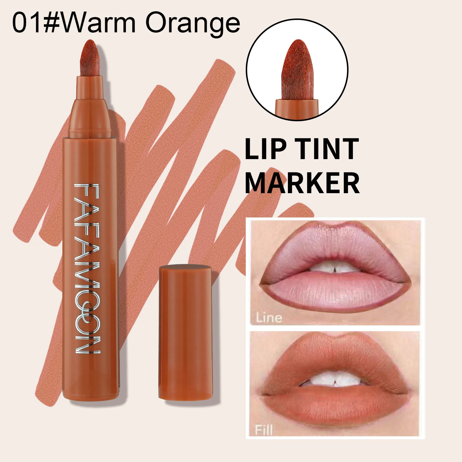 Lápiz Delineador de labios marrón Nude, 4 colores, tinte de contorno rojo, tatuaje, brillo de labios, resistente al agua, larga duración, lápiz labial mate, lápiz de crayón, maquillaje