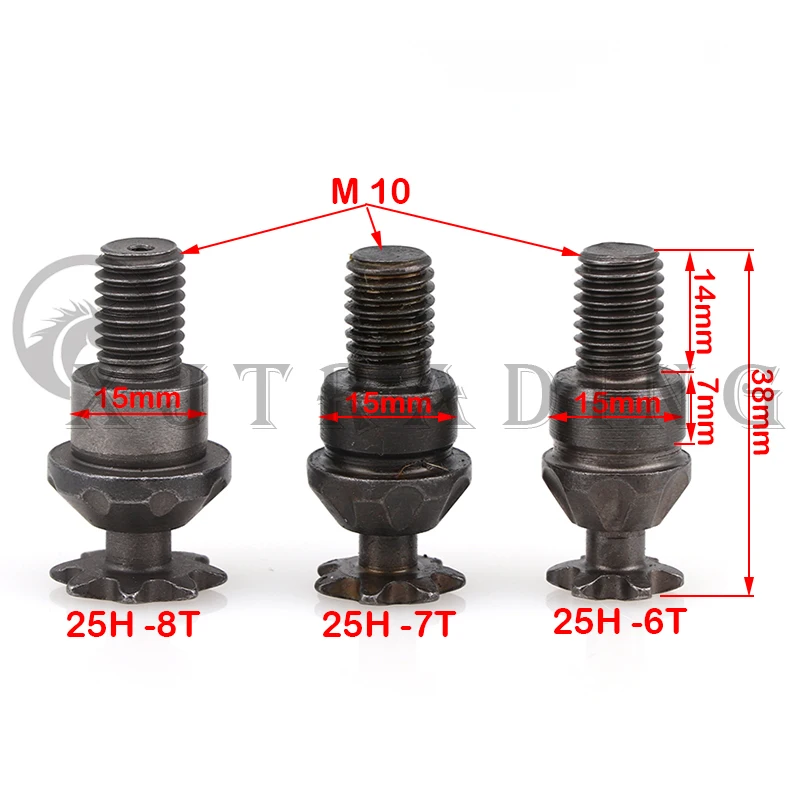 Embrague de dientes 25H T8F 6T 7T 8T, caja de engranajes de tambor, Piñón delantero de cadena para Mini Moto de bolsillo de 2 tiempos, niños, ATV, Quad