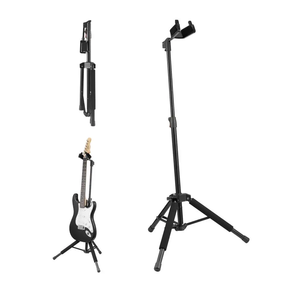 

Tripod Guitar Stand Foldable Adjustable Height 35.4 47.2in Floor Standing Guitar Holder
