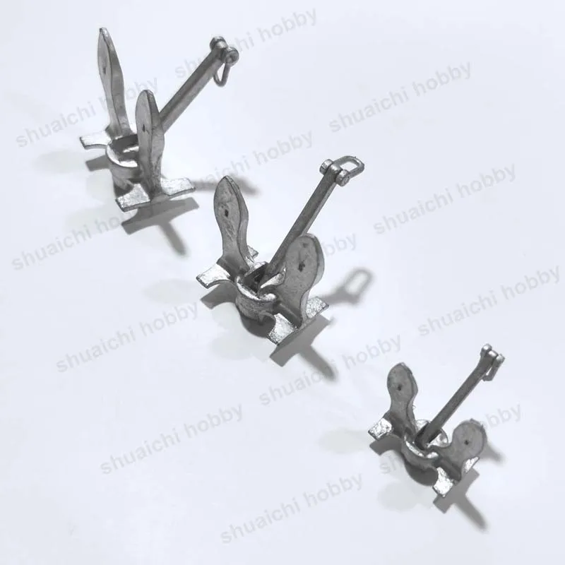 1 pz RC accessori per barche Navy Anchor ancoraggi in metallo in lega di zinco attrezzatura di ancoraggio fai da te pezzi di ricambio per modello di