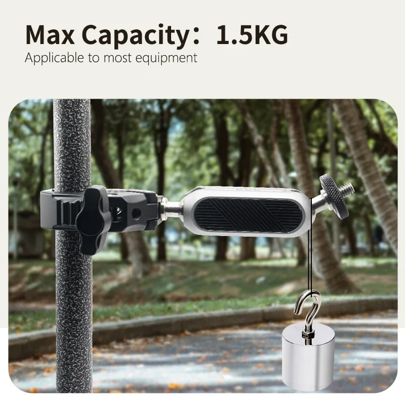 Quick Release Pipe Clamp 1/4'' - 20 Thread for GoPro Camera Mounts for Tripod Music Microphone Stand Pipe Bar Motorcycle Bike