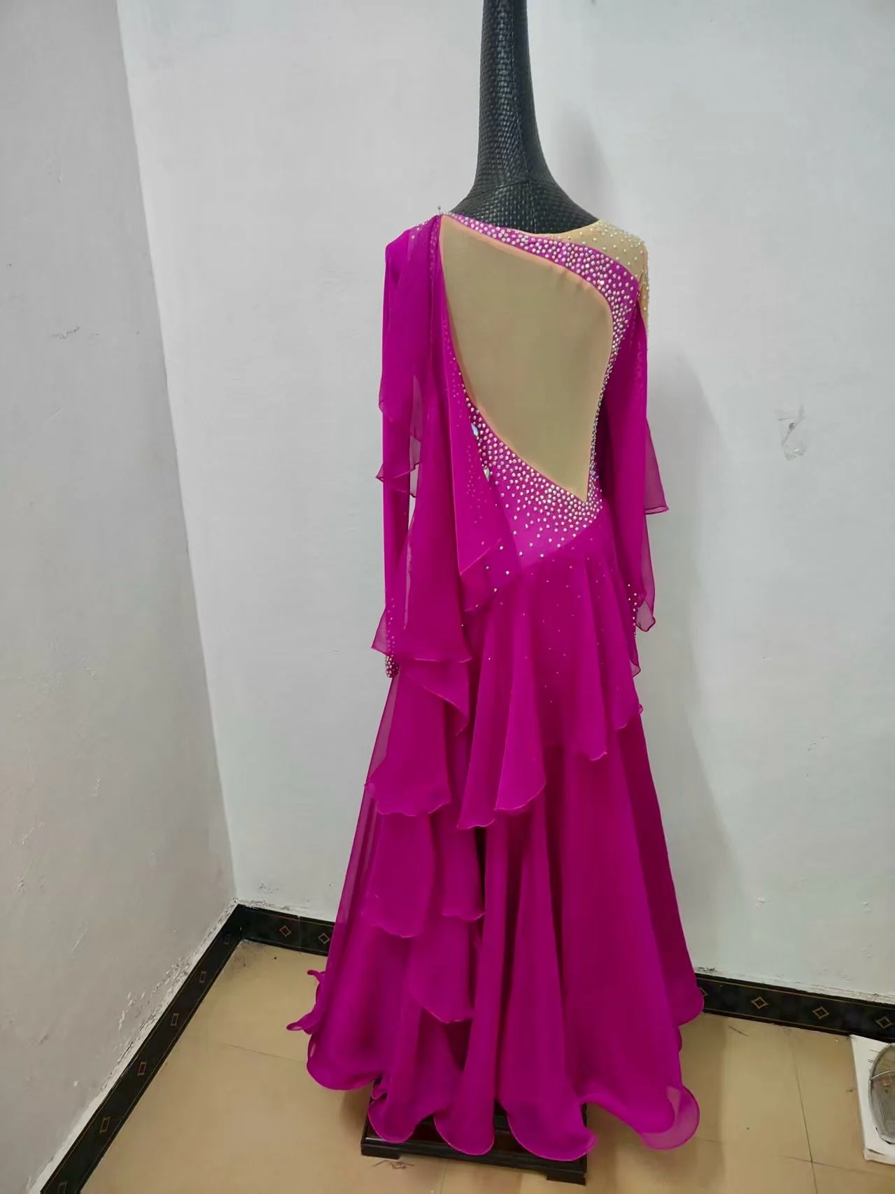 Standard Waltz Dance Dress Elegant Shiny Diamond Tango Ballroom Competition Dancing Costume Women Ballroom Dance Dresses