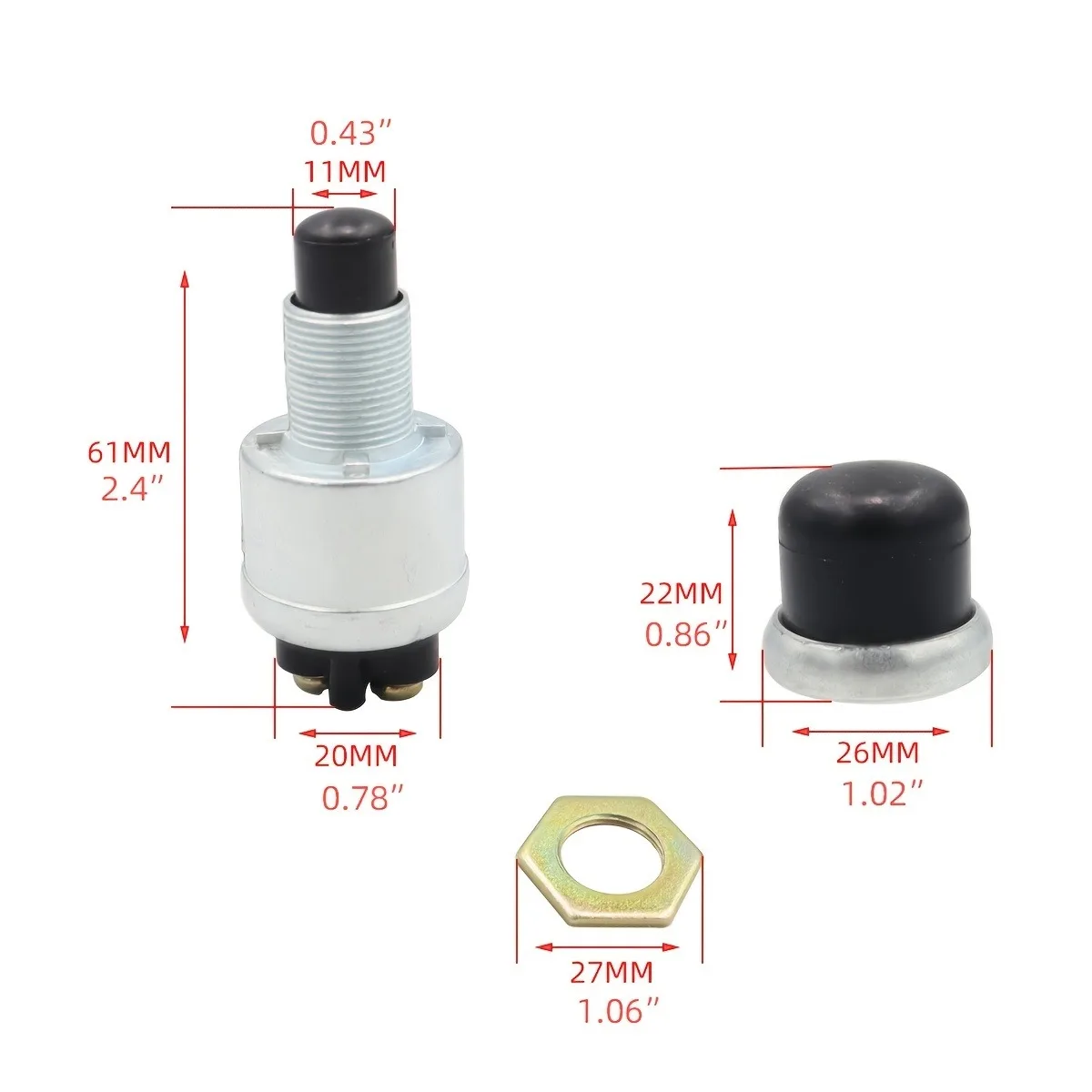 60A 12V DC Ignition Starter Switch Truck Engine Start Waterproof Push Boat Starter Horn Replacement Button Car Switch