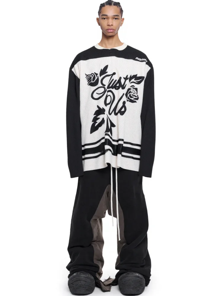 

Rose Floing Net Eye irt Streetwear Sweatirt Long Sve Loose Fit Autumn Winter Sportswear Base Layer for Couples