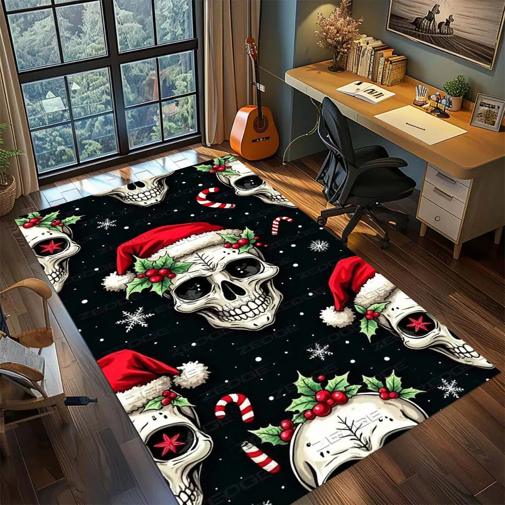 3D Horror Movie Characters Skull Carpet Rug Art for Room Decor Sofa Christmas Halloween Gifts Game Area Rug Non-slip Floor Mat