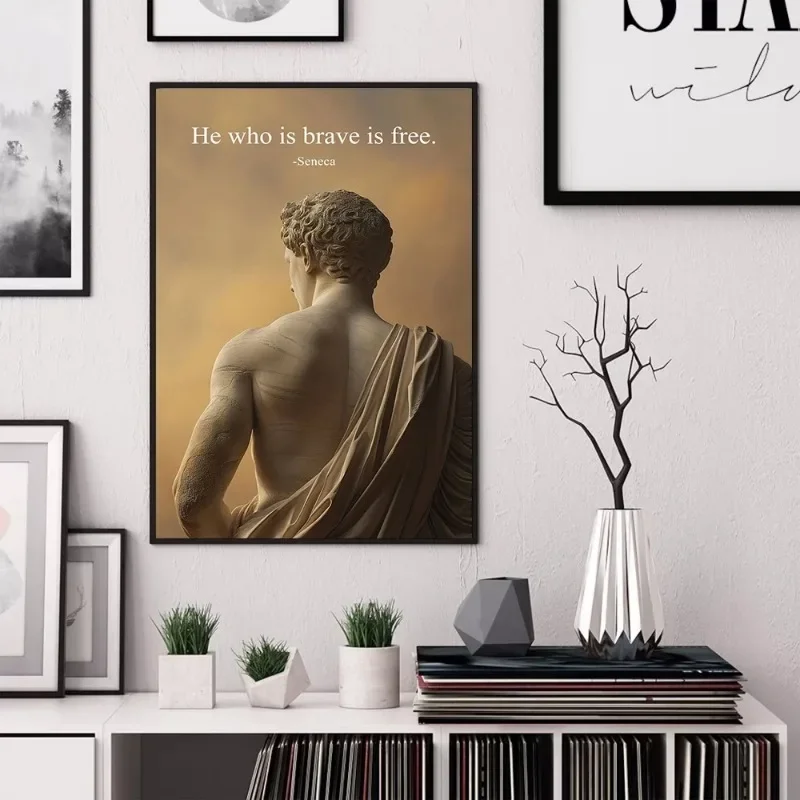 النحت القديم يقتبس المشارك الرواقية الحكمة قماش اللوحة يطبع مكتب غرفة المعيشة المنزلي جدار الفن الديكور يقتبس #2