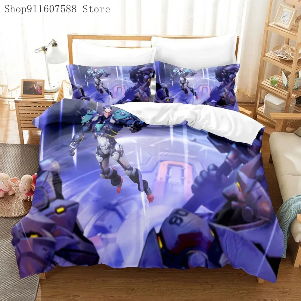 

Anime Overwatch Game Bedding Set Bed Cover Pillow Case Cartoon Anime Character Duvet Cover For Kids Gift Bedding Home Textiles