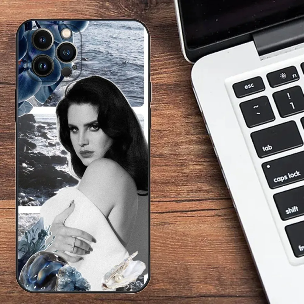 Singer L-Lana D-Del R-Rey Phone Case For Apple iPhone 15,14,13,12,11,XS,XR,X,8,7,Pro,Max,Plus,mini Silicone Black Cover